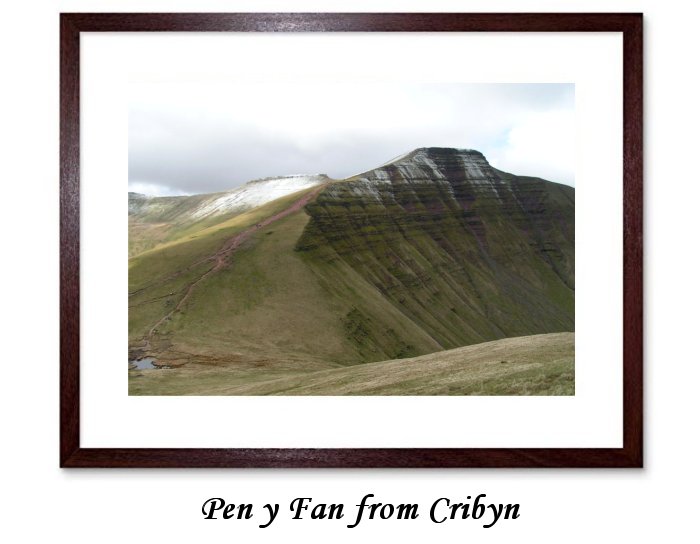 Brecon-Beacons Pen y fan from Cribyn Framed Print